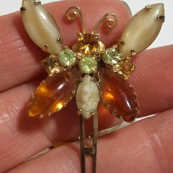 Vintage Lady Ellen Butterfly Gold Tone Metal - Picture 3 of 6